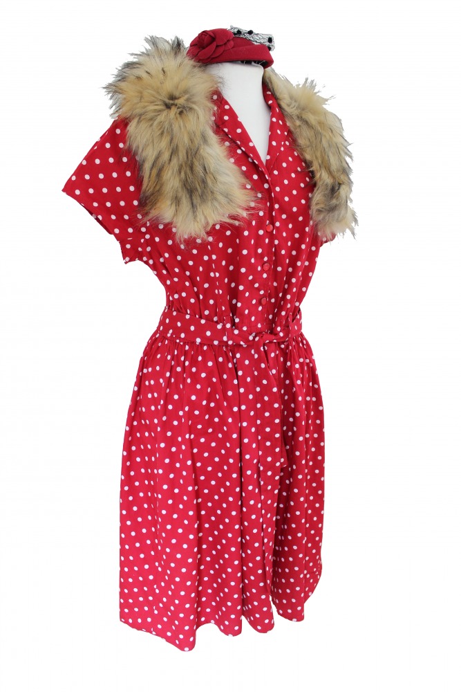 Ladies 1940's Style Tea Dress Wartime Goodwood Costume Size 16 - 18 Image